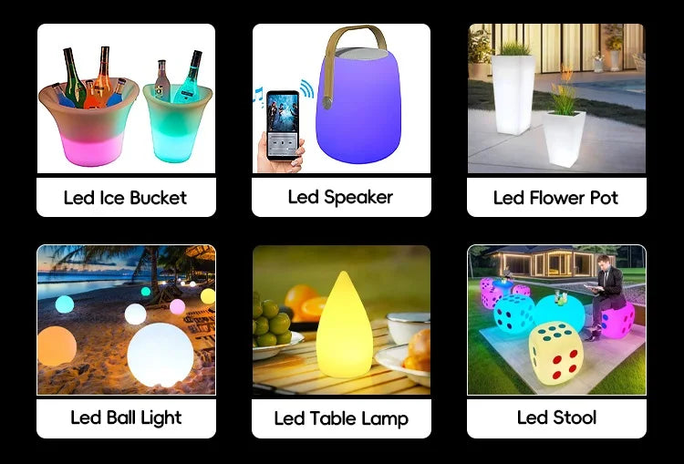 Outdoor Waterproof Luminous Flower Pot, Home Remote Control Light Emitting Diode Intelligent Environmental Protection Flower Pot