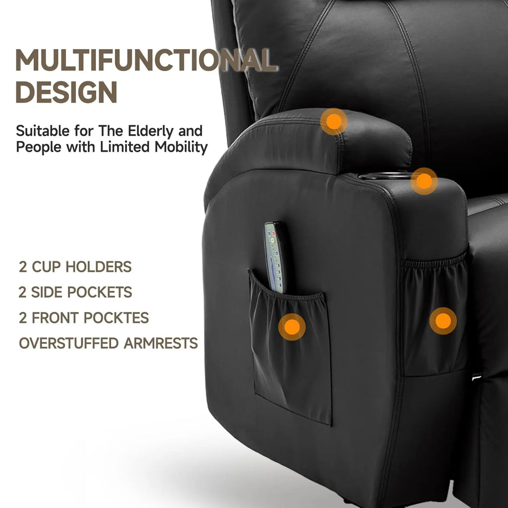 360° Swivel Rocking Recliner Chair with Massage & Heat, Manual Rocker for Adults, Custom