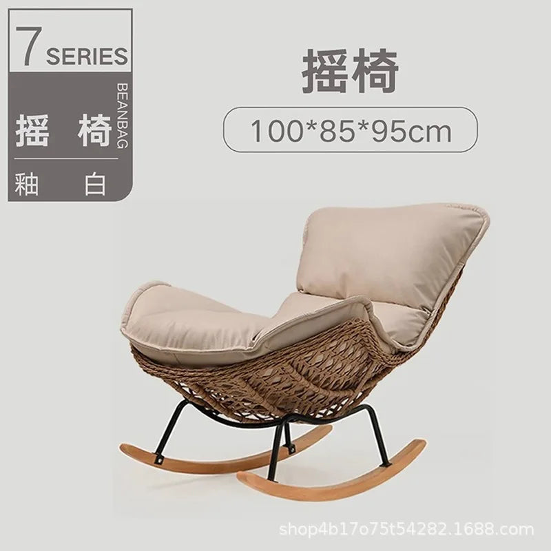 Rocking chair recliner adult sleeping single rattan balcony lazy chair bedroom casual home lazy sofa