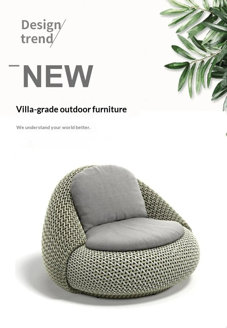 Custom Modern Simplicity Outdoor Sofa Courtyard Homestay Terrace Balcony Rainproof Sun-proof Coffee Table Combination Plastic Ra