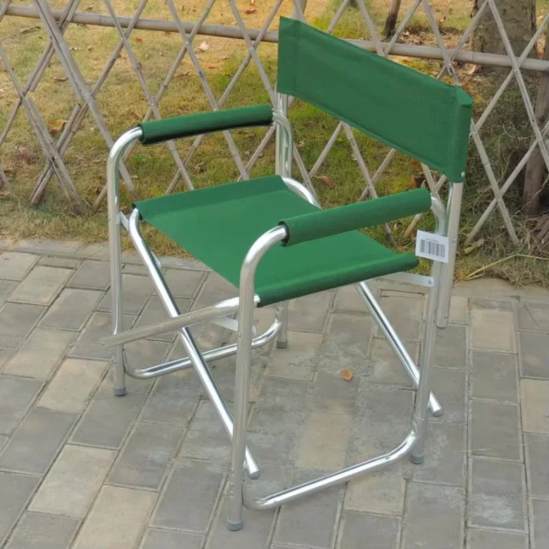 Aluminum Alloy Director’s Chair with Side Table, Portable Folding Fishing Stool, Relaxing Laptop Desk, Outdoor Picnic Gear