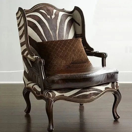 American solid wood tiger chair custom furniture simple modern living room leather soft bag single sofa leisure chair