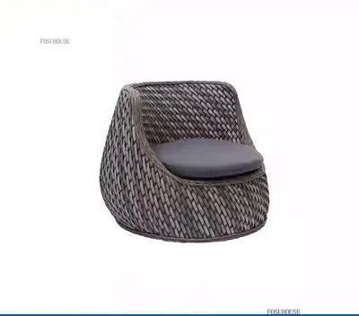 Nordic Outdoor Garden Sofa Double Rattan Sofa Chair Leisure Balcony Courtyard Waterproof Sunscreen Sofa Chair Garden Furniture F