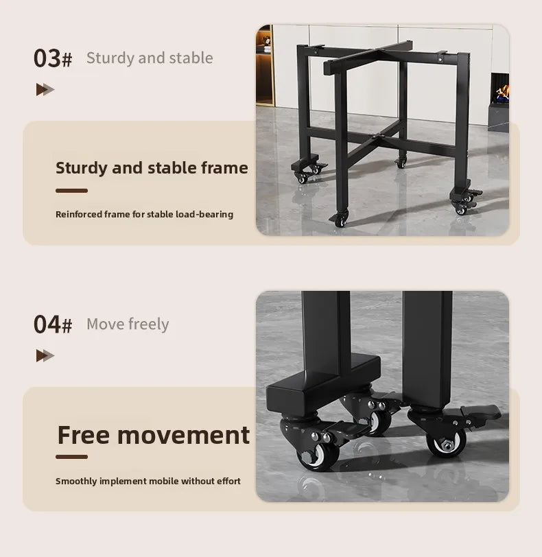 movable small apartment dining table folding round lounge extendable dining table modern Portable mesa comedor Kitchen furniture