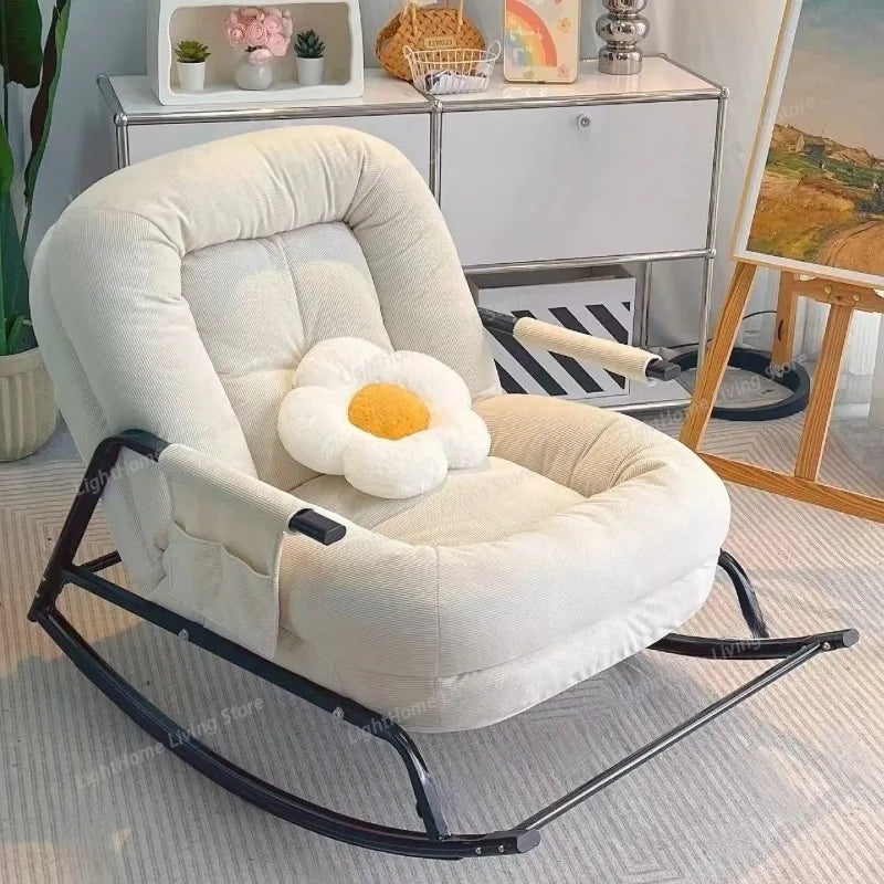 Lazy Rocking Chair Recliner Sofa Single Seat Comfortable Lounger Balcony Living Room Bedroom Home Leisure Seat