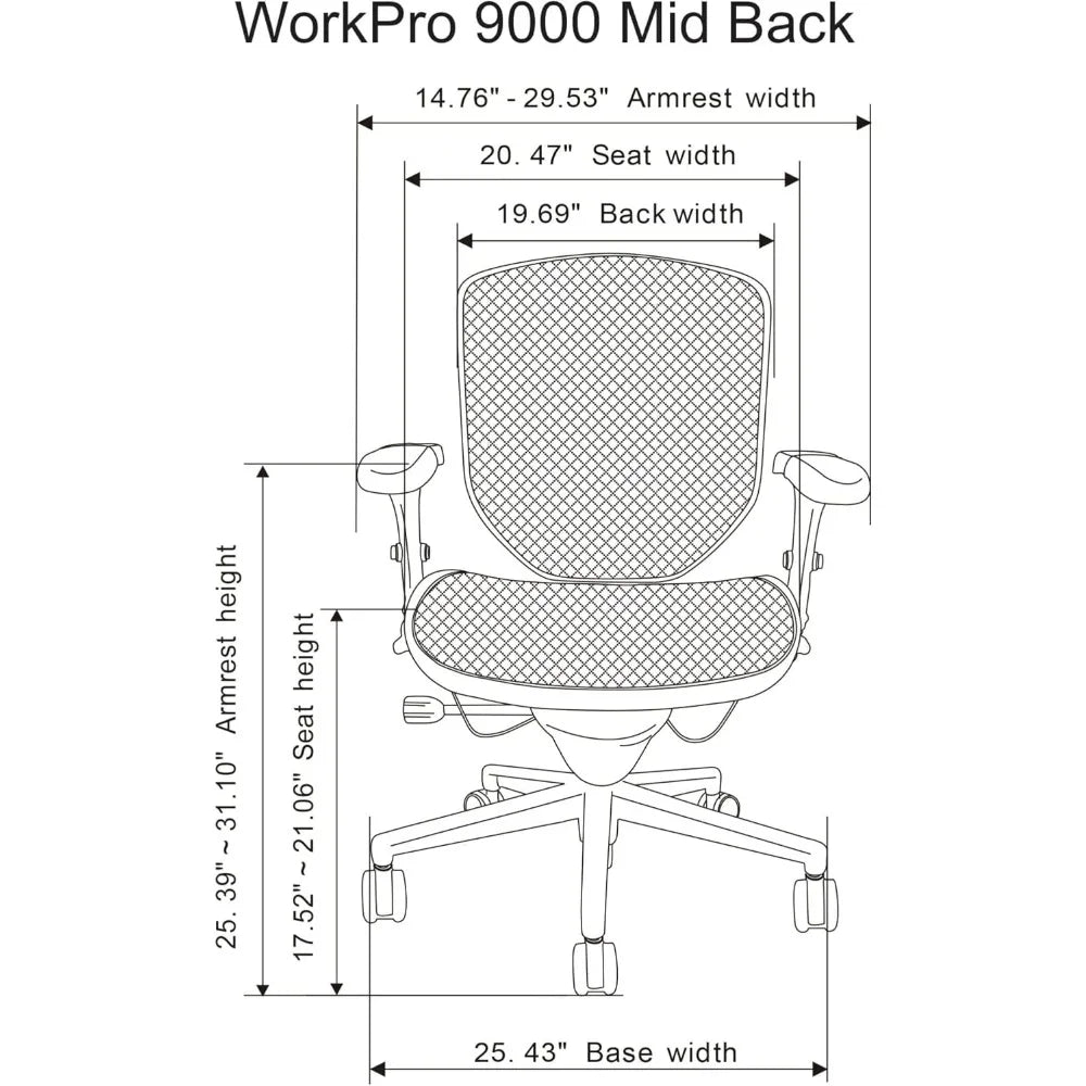 Ergonomic Mid Back Mesh Office Chair Black