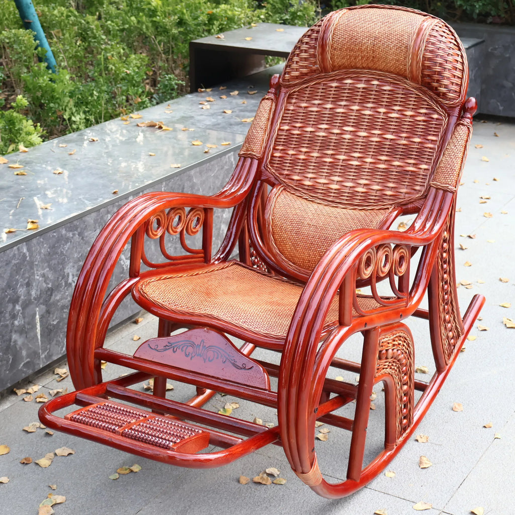 New Chinese rattan chair happy chair factory courtyard elderly rattan sofa