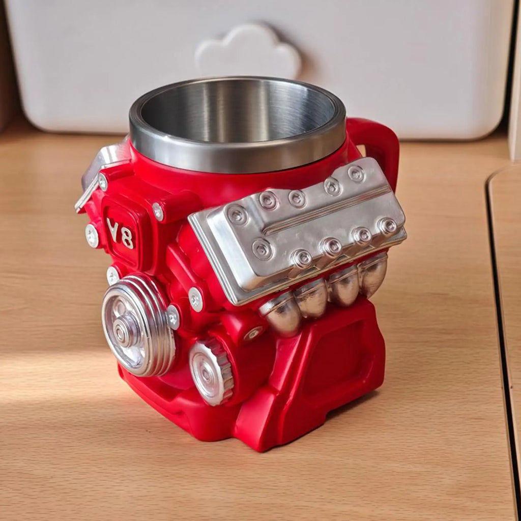 Collectible V8 Engine Shaped Mug Detailed Replicas For Display & Use, Garage, Man Cave, Office Of Engineers & Car Lovers