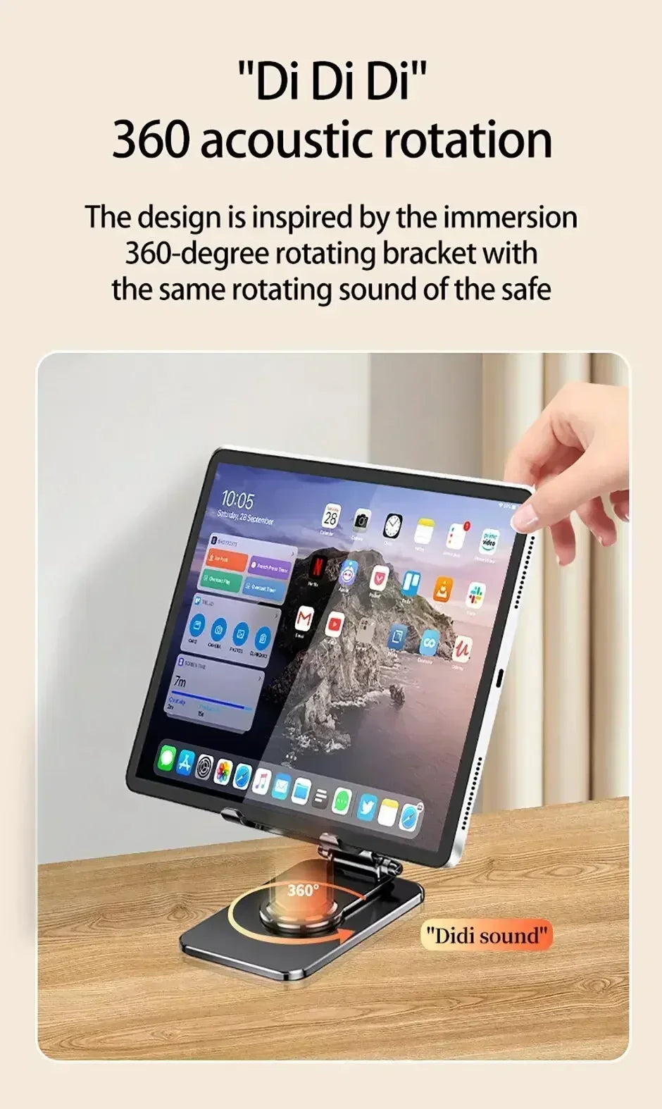360° Rotation Metal Phone Holder Portable Foldable Desktop Tablet Stand For iPhone Samsung Xiaomi iPad Air Cellphone Bracket