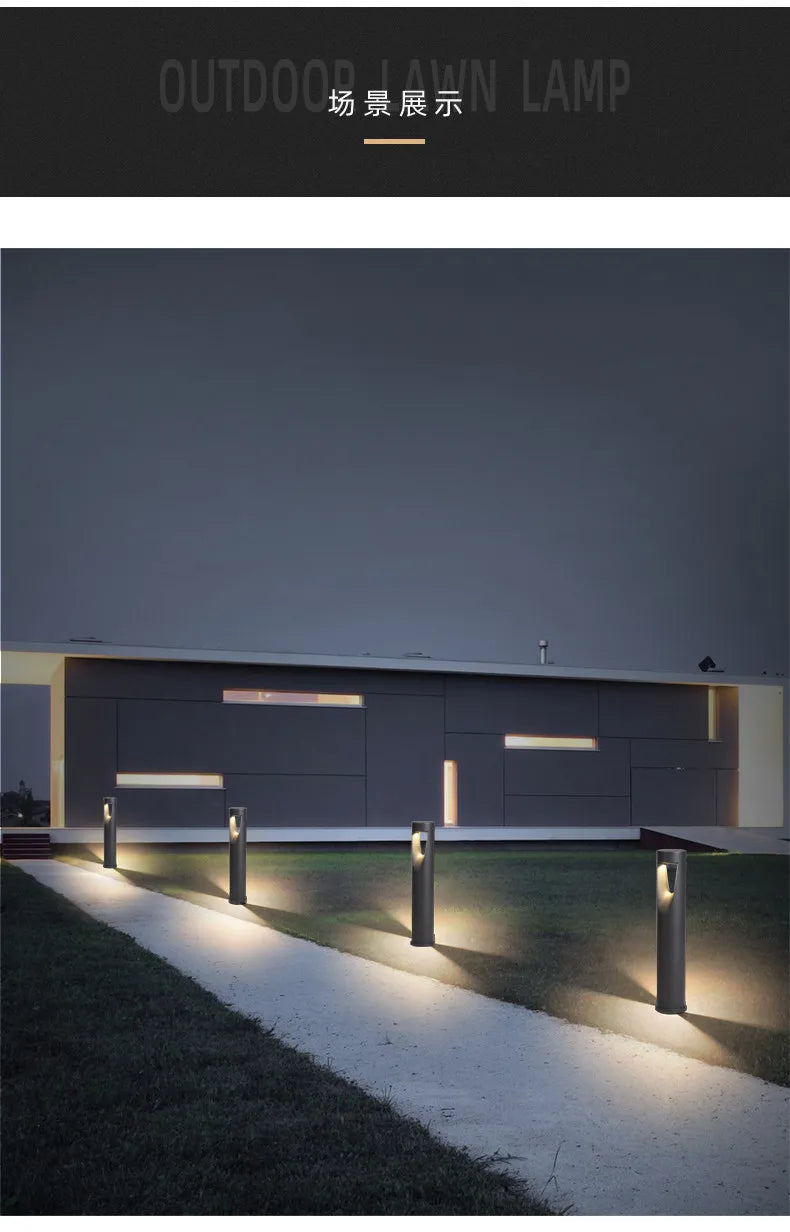 Lawn lamp Outdoor waterproof garden Simple round grass Outdoor column Landscape garden villa grass
