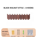 New Wall Mounted Wood Coat Racks with 8 Hooks Art Entry Door Porch Hanging Hook Piano Key Shaped Hats Organizer Keys