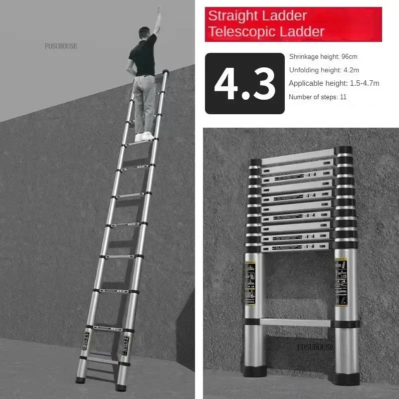 Folding Ladder for Construction Site Metal Telescopic Modern Thickened Ladders Creative Multifunctional Step Ladders for Home G