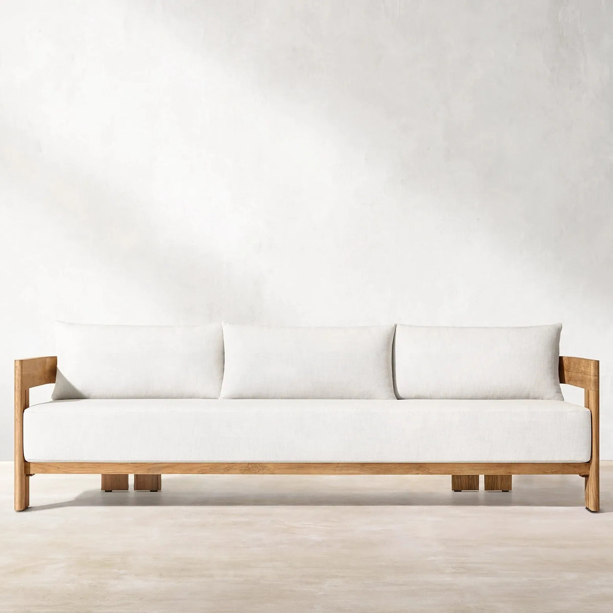 Modern Outdoor Teak Sofa Set Patio Combination Villa Leisure Furniture Waterproof Solid Wood Garden