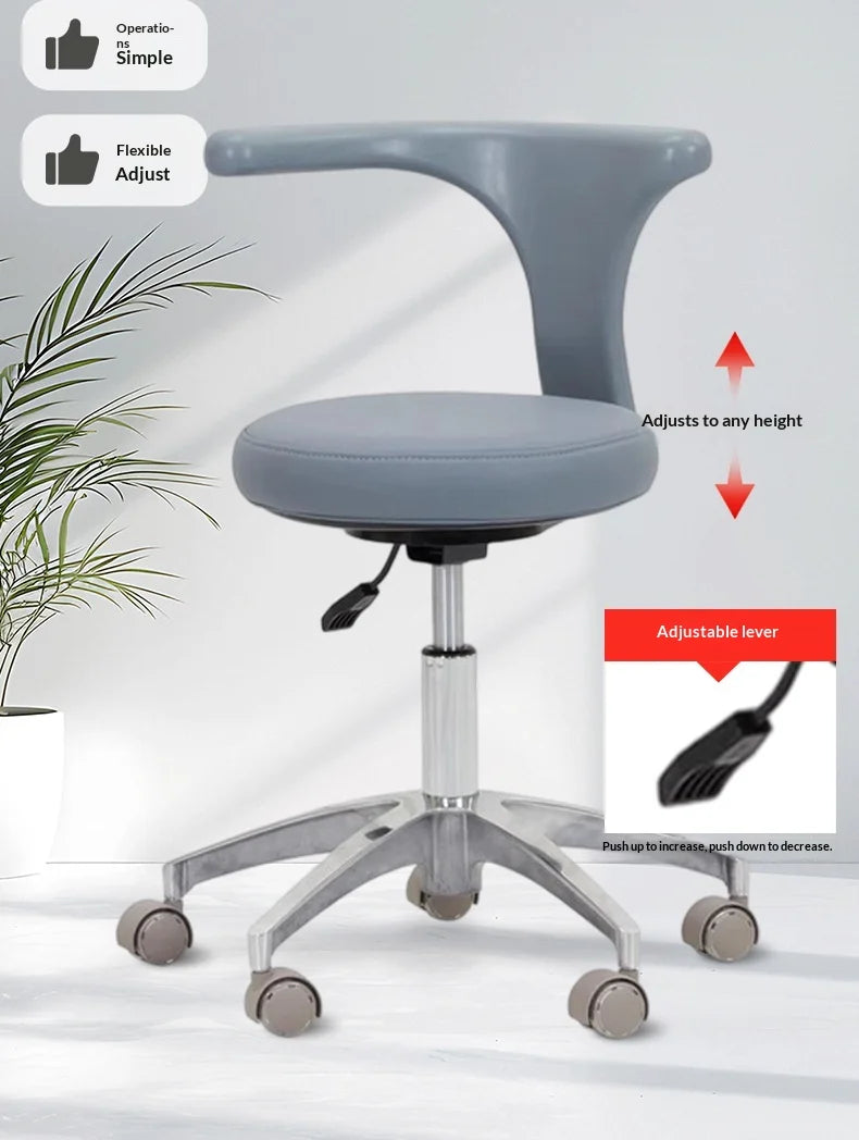 Dental Chair Adjustable Rotating Dental Stool PU Leather Clinic Bar Stool