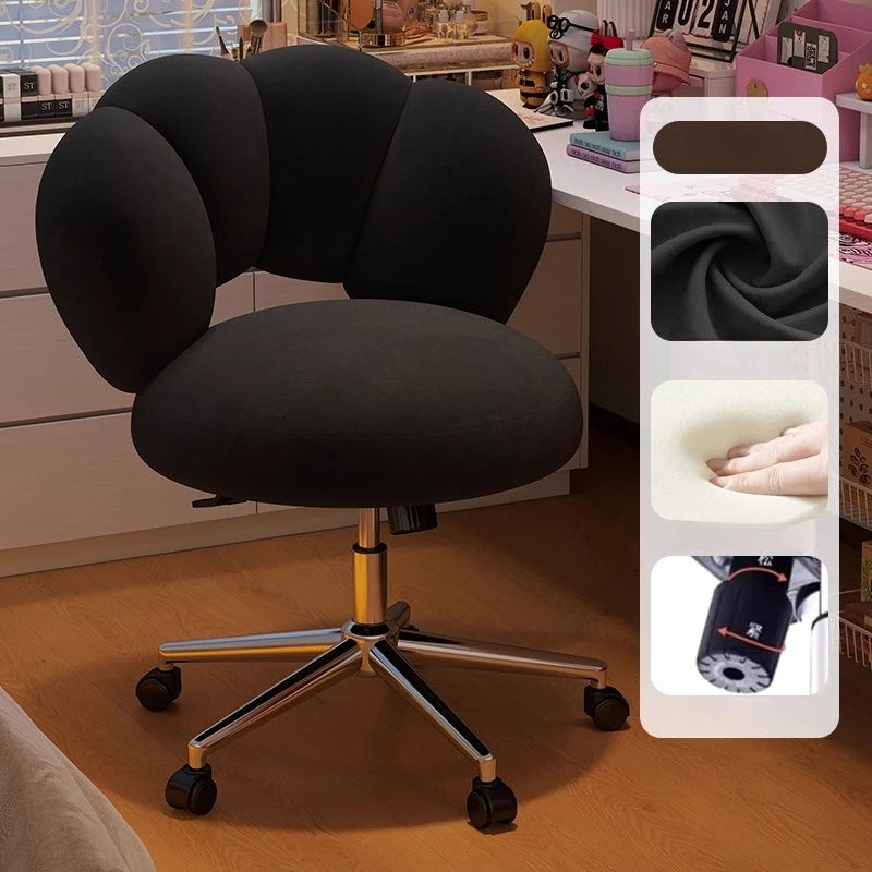 Cream Wind Living Room Chairs Furniture Dressing Stool Rotatable Chair Lamb Wool Small Internet Celebrity Stool Computer Stool