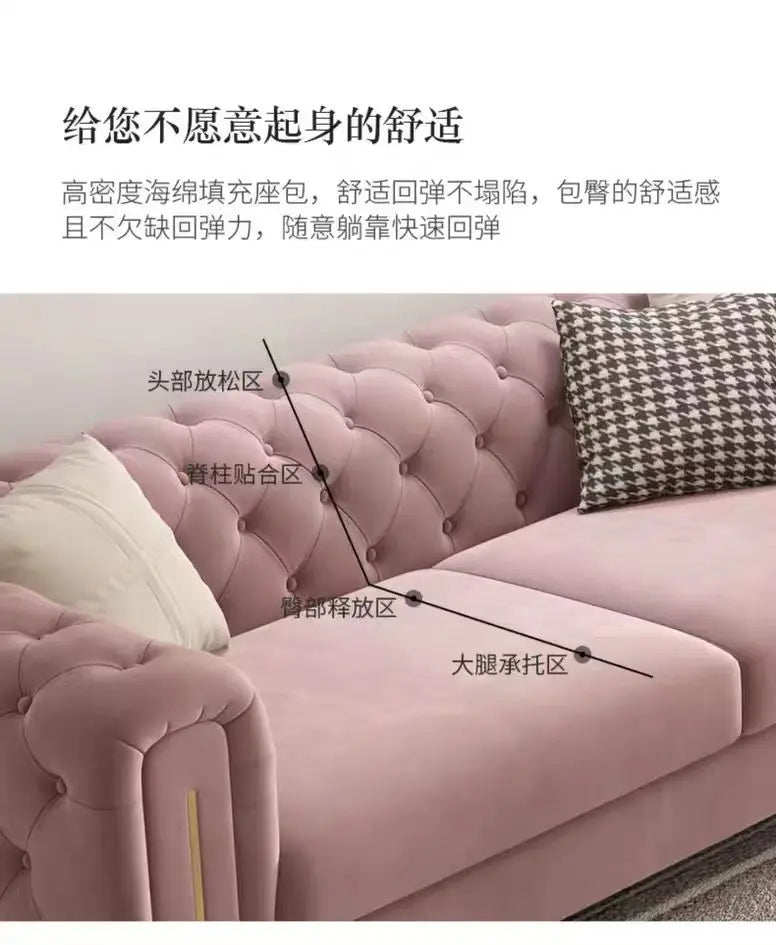 Light luxury fabric pull-button sofa, living room modern minimalist small apartment velle high-back tiger chair furniture