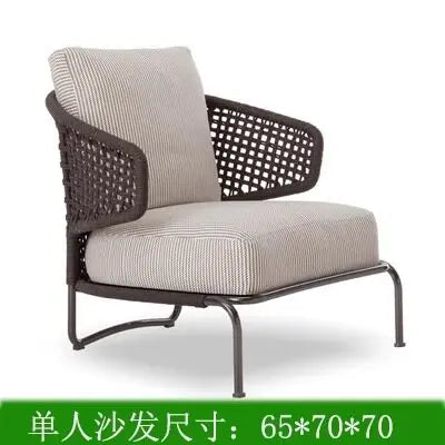 Outdoor courtyard Open-air waterproof and sunscreen Outdoor garden Balcony B & B leisure rattan chair combination furniture
