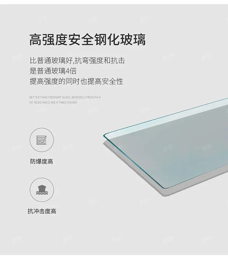 YJ Tempered glass negotiation table Light luxury household small apartment dining table Modern simple round stainless steel