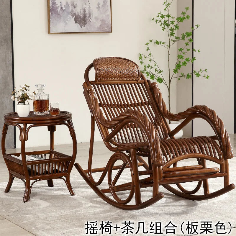 Balcony    lazy rocking recliner old-fashioned elderly high-end  woven free  household rocking