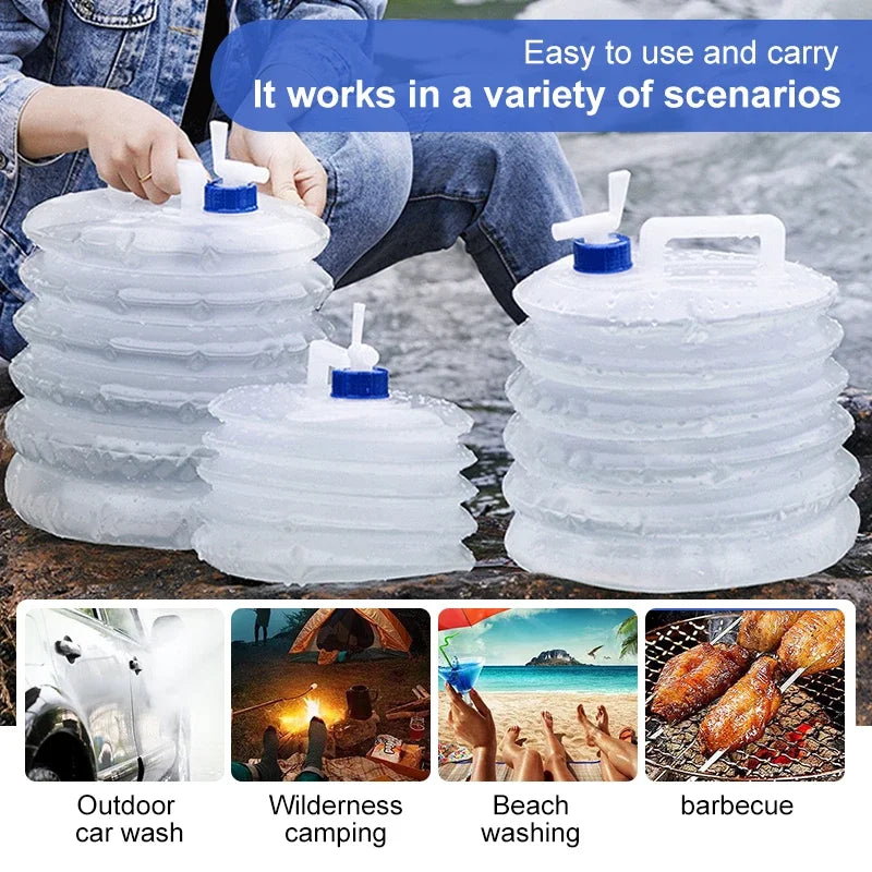 5L/10L/15L Outdoor Camping Bottle Collapsible Foldable Water Container,Water Tank Bucket Water Dispenser Storage Pail Water Bag