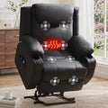 Oversized Power Lift Recliner Chair with Massage and Heat for Elderly, 26" Overstuffed Wide Electric Recliner with 2 Side