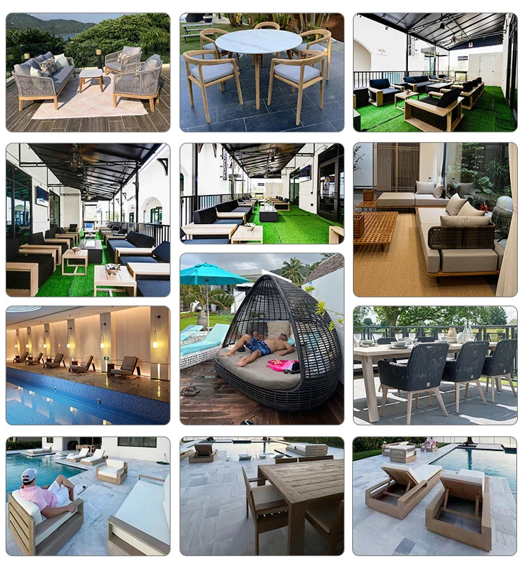 High-End Teak Solid Outdoor Furniture Direct Sales From Manufacturer For Garden Sofa Courtyard Park Hotel Leisure Villa