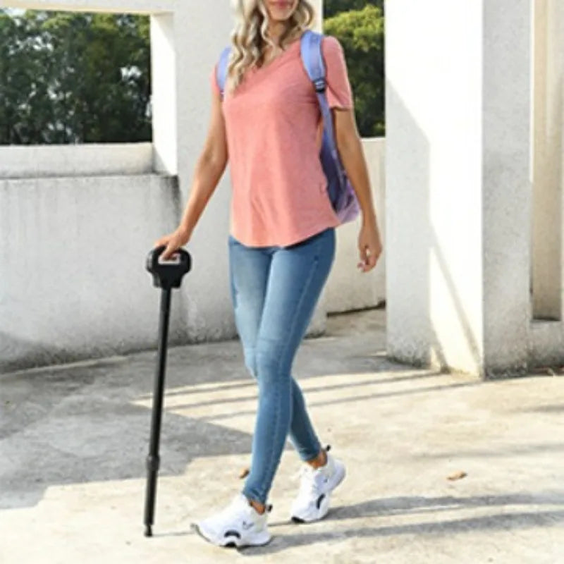 Multifunctional Hiking Pole Outdoor Portable Massage Three-legged Stool Hiking Cane Cane Stool