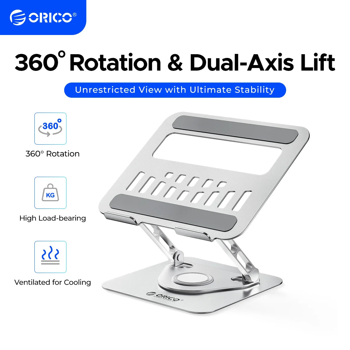 ORICO Foldable Laptop Stand Aluminum Alloy 360 Adjustable Notebook Stand Up to 17 inch Laptop Folding Desktop Support Holder
