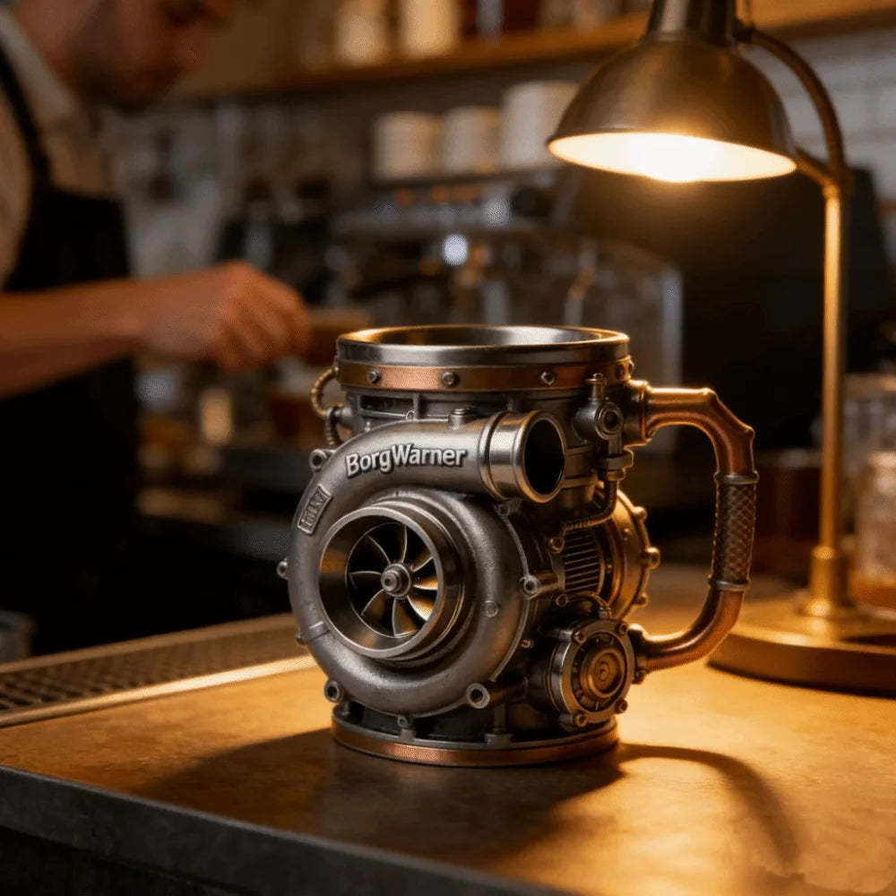 Resin Turbocharger Mug Sturdy and Durable Comfortable Grip 3D Engine Cup Handcrafted Mechanical Element Style Coffee Mug