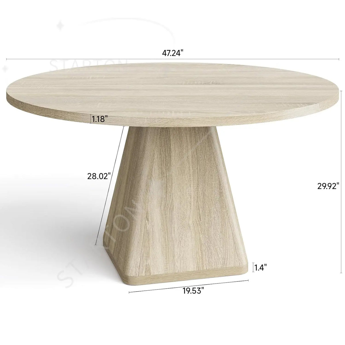 Dining Table , Circle Kitchen With Thickened Tabletop, Modern Dining Room Tables