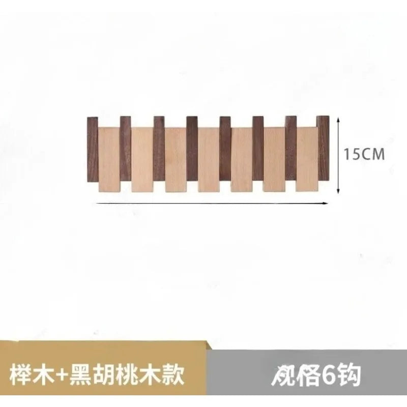 Clothes hook,  solid wood row hook, creative piano key entry, door entry wall, wooden coat rack