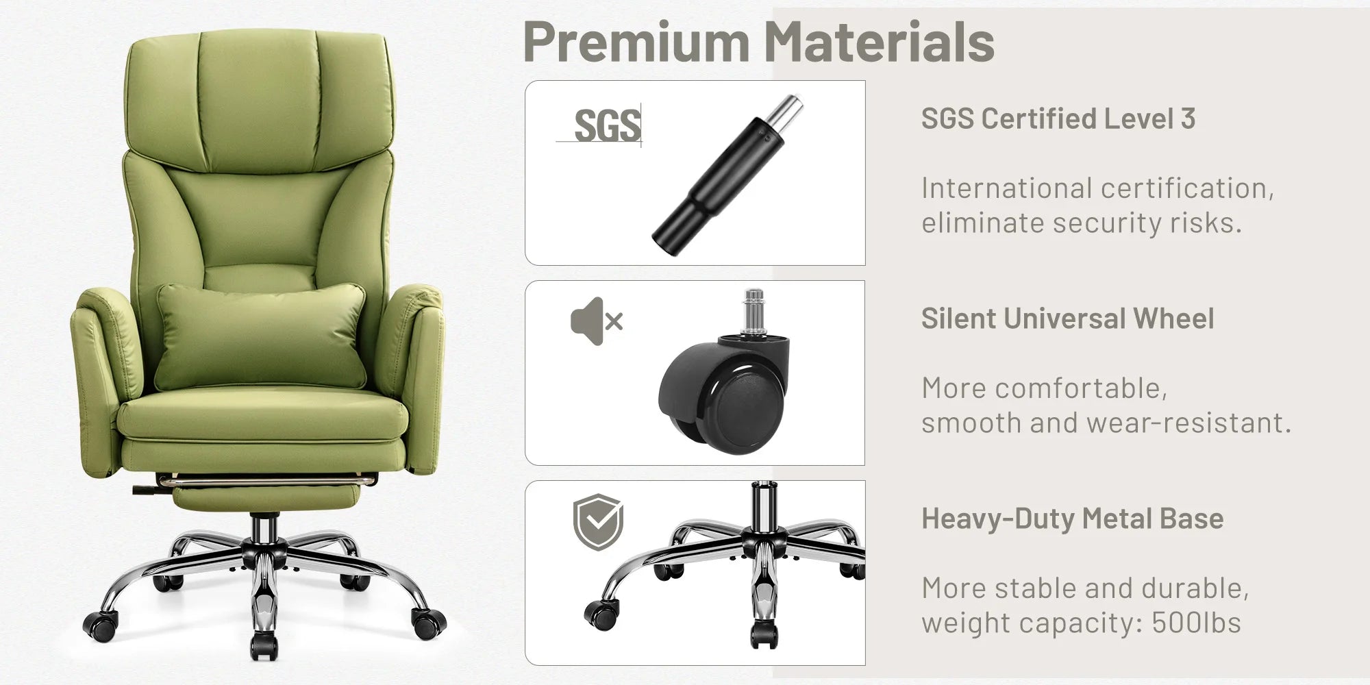 KERDOM 500lbs Big and Tall Office Chair with Flip Armrests and Wide Seat, Home Office Desk Chairs with Adjustment Lumbar Support, for Pets and Cross Legged Sitting, Headrest PU Leather Executive Chair, Metal Base & Quiet Rubb