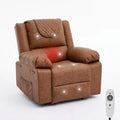 Adult Manual Recliner with Heating and Massage Functions 135° Front and Rear Adjustment - Equipped with Side Storage Pockets an