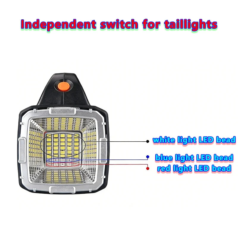 Multifunctional portable Solar handheld lamp side light waterproof multiple lighting mode high power rechargeable LED flashlight