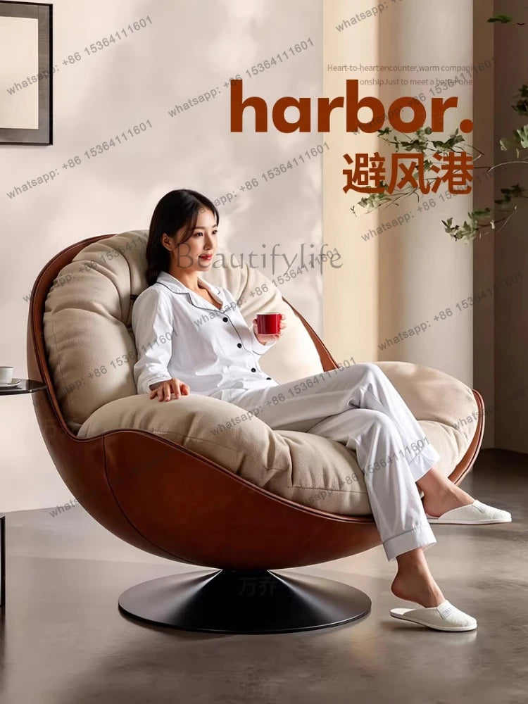XX Light Luxury Modern Leisure Swivel Chair, Nordic Recliner Advanced Lazy