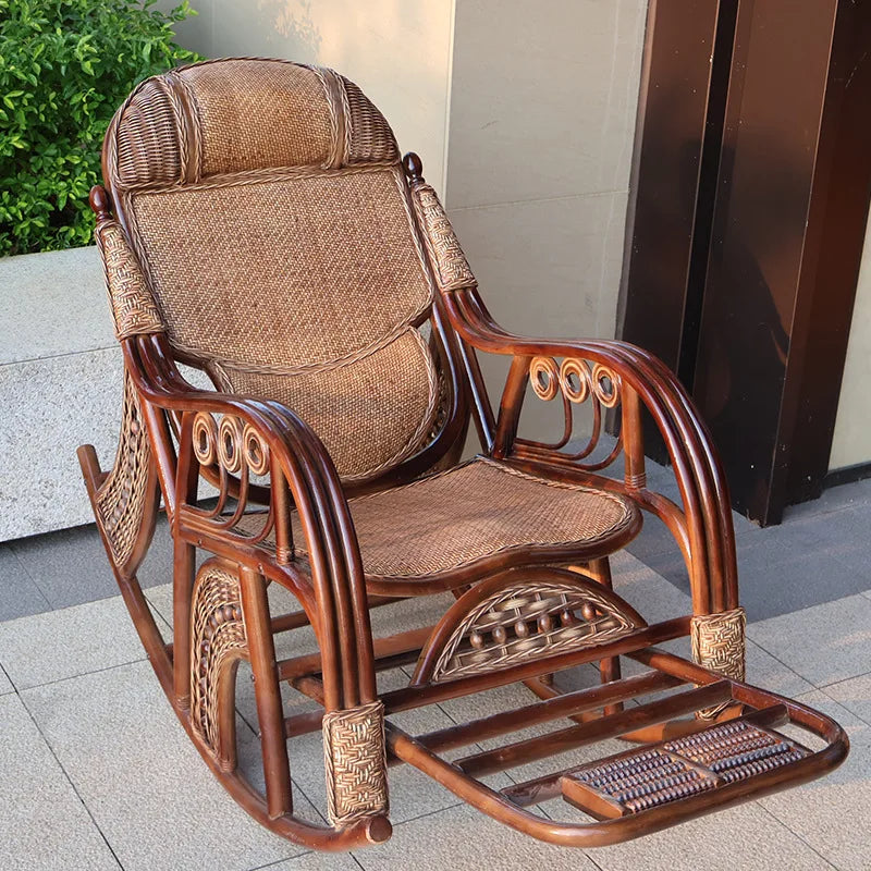 New Chinese rattan chair happy chair factory courtyard elderly rattan sofa