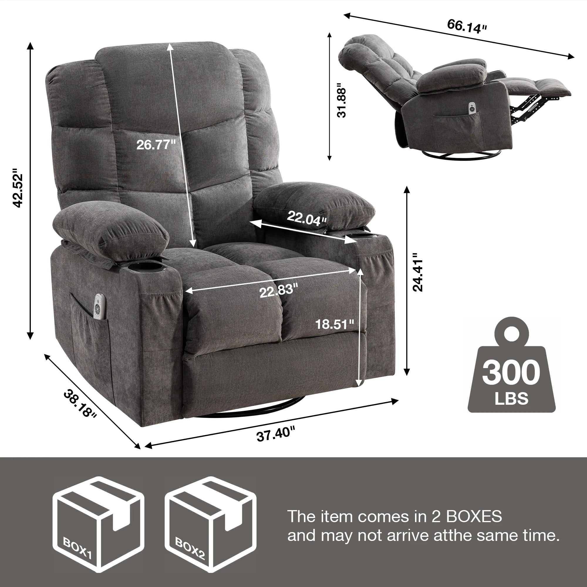 Swivel Rocker Recliner Lift Chair Wholesale Living Room Furniture Electric Massage Sofa  with Massage and Heat