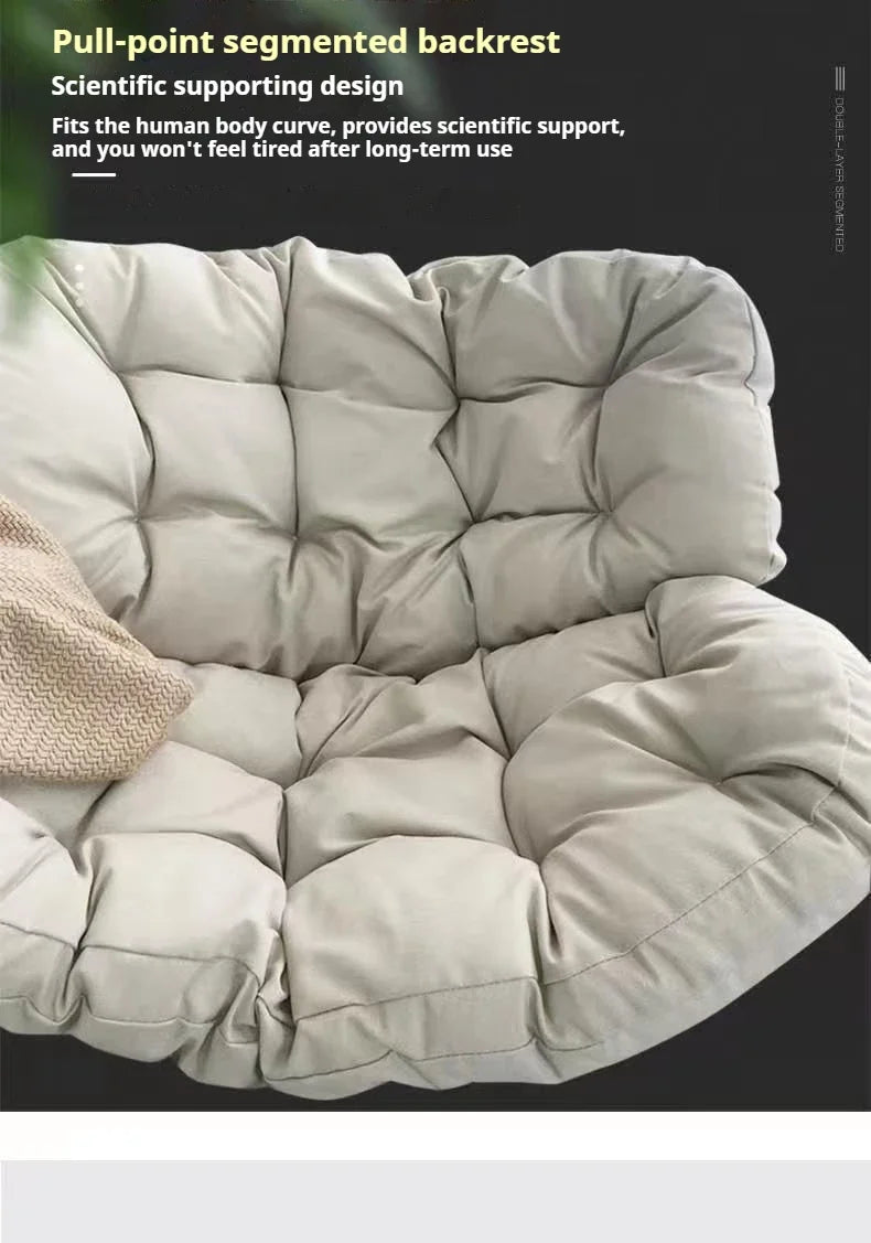Outdoor Rocking Chair Wicker Egg Chair Lazy Sofa Bird Nest Hanging Seat Padded Cushion Patio Balcony Living Room Furniture