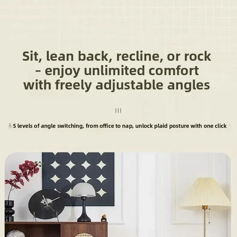 Rocking chair Lazy sofa Adjustable folding single sofa chair Home leisure bedroom Balcony lunch break recliner