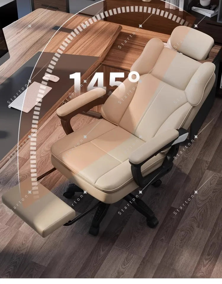 Italian-Style Adjustable Office Chair Light Luxury Rotating Design with Comfort for Long-Sitting for Home Computer Gaming Use