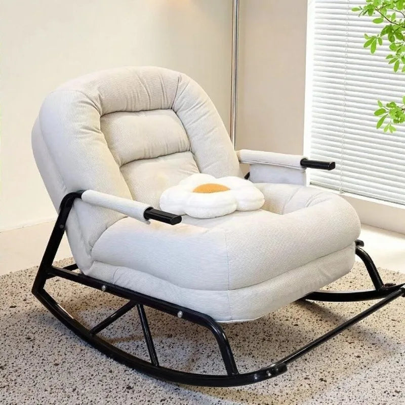 Ergonomic Rocking Recliner Chair Single Seat Sofa Lounger Comfortable Leisure Seat for Living Room Bedroom Balcony Home