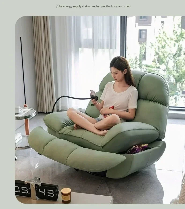 Smart Electric Lazy Sofa Recliner Single Leisure Chair with Sleep Function for Modern Living Room Lounge  Leather Sectional Sofa
