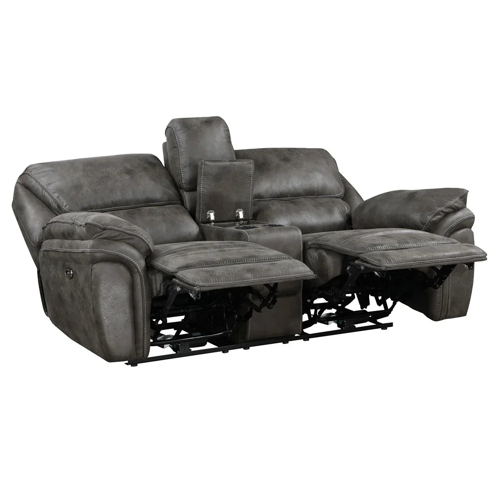 #￥Modern Power Electric Reclining Couch Loveseat Chair Microfiber Upholstery USB  Living Room Recliner Sofa Set 3+2+1 Furniture