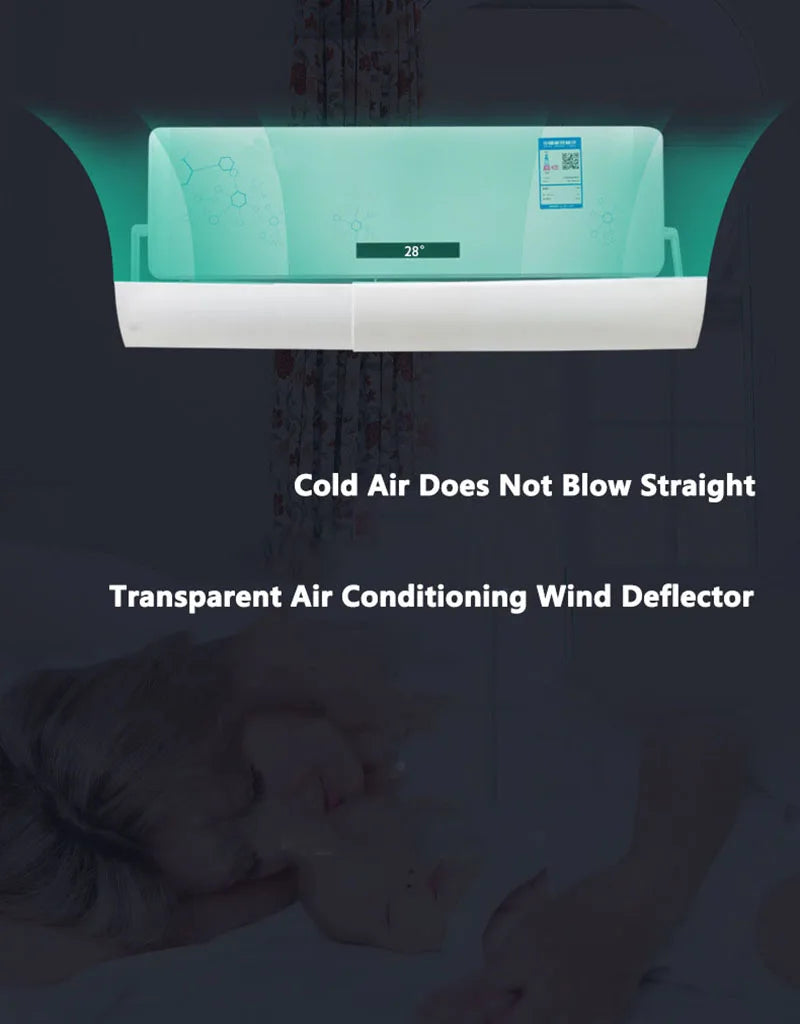 Retractable Air Conditioning Windshield, Infant Anti-Direct Blowing Wind Guide Dust Cover, Punch Free Air Conditioner Cover