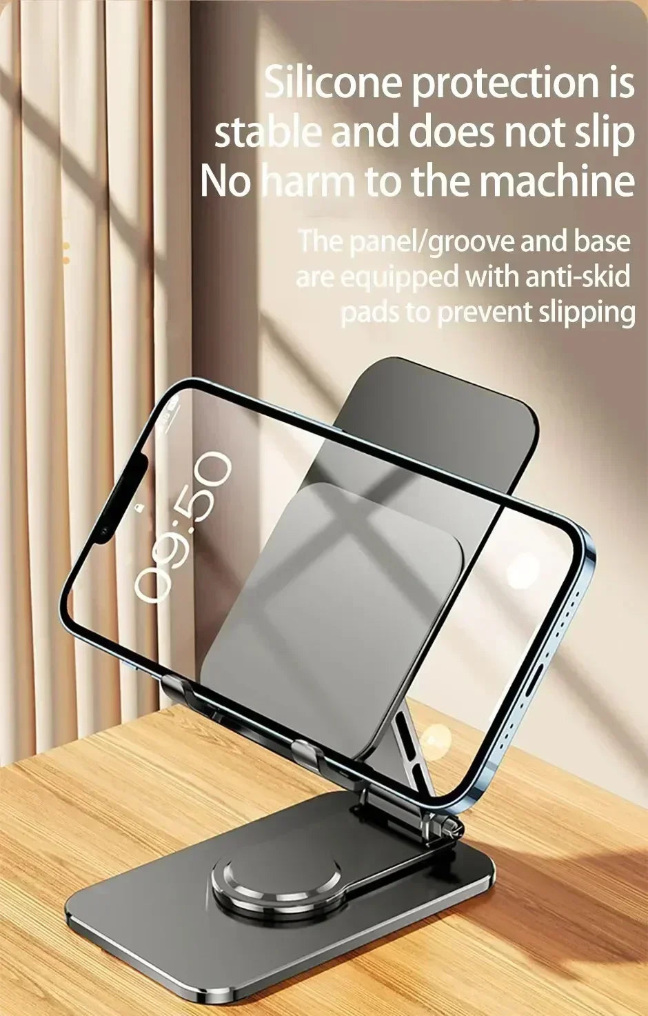360° Rotation Metal Phone Holder Portable Foldable Desktop Tablet Stand For iPhone Samsung Xiaomi iPad Air Cellphone Bracket