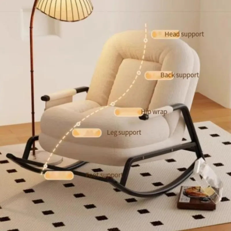 Luxury Design Living Room Chairs Regulate Modern Bedroom Rocking Chairs Floor Ergonomic Comfy Fauteuil Salon Home Furniture