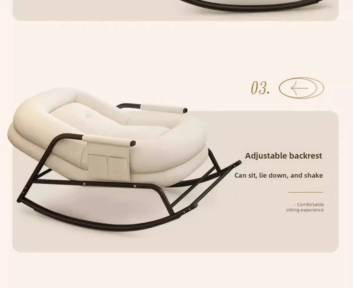 Household Single Rocking Chair Living Room Lazy Sofa Leisure Chair Single Balcony Leisure Sofa Adult Adult Reclining Chair