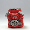 V8 Engine Coffee Mug, Retro Engine Coffee Mug V8 Stainless Steel Cup Double Wall Insulation With Handle For Car Enthusiast Gift