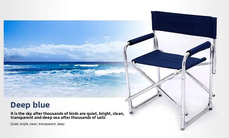 Aluminum Alloy Director’s Chair with Side Table, Portable Folding Fishing Stool, Relaxing Laptop Desk, Outdoor Picnic Gear