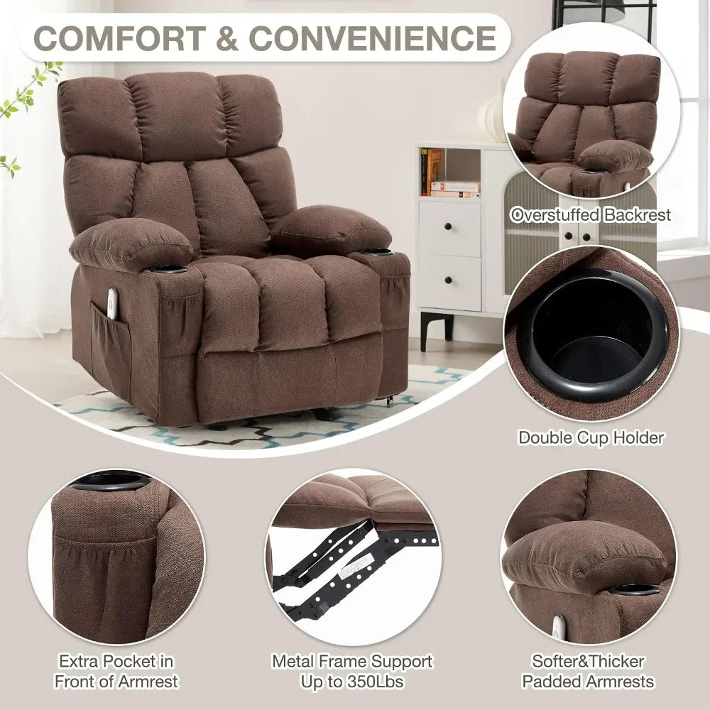 New Best Deal US Shipping Ergonomic Massage Recliner Chair with Heat and Vibration Overstuffed Rocking Lounge Chair with Side Po